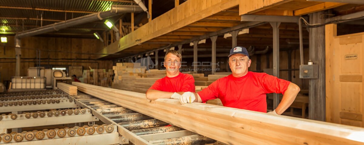 Фотография с завода по производству клееного бруса АПС ДСК