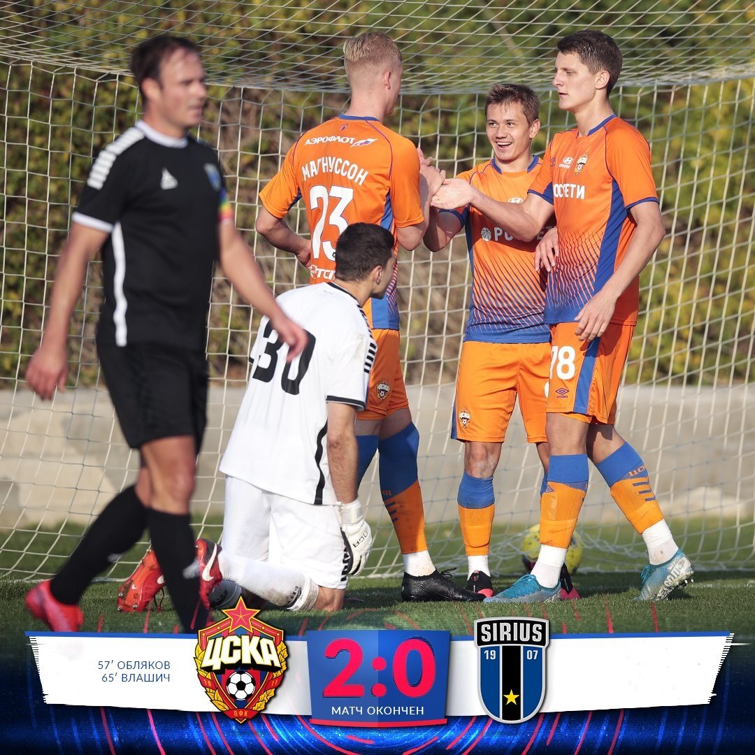 ЦСКА - Сириус. итоговый счет