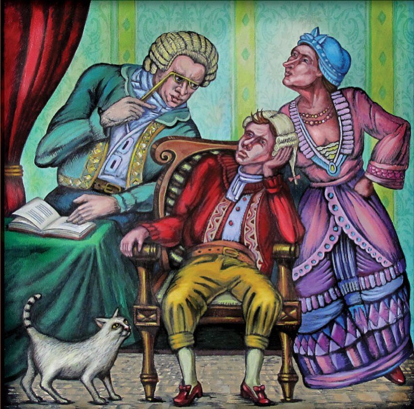 Почему Митрофанушка унаследовал чёрствость матери, а активность - нет?