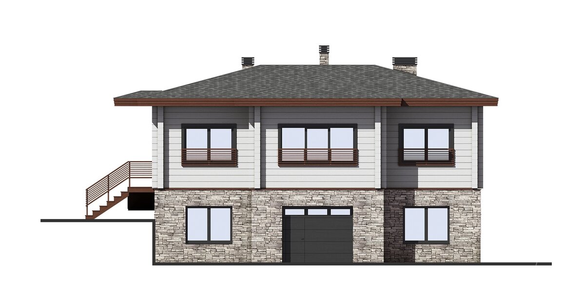 Главный фасад - «Коттедж Гилар» Проект дома М - 387