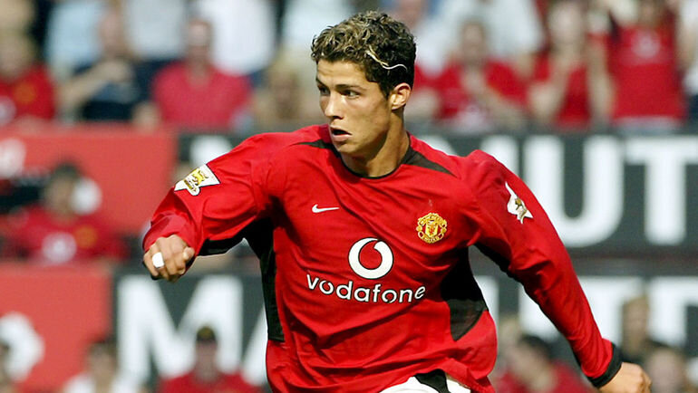 Дебютная игра Роналду за "Красных дьяволов"                                                               