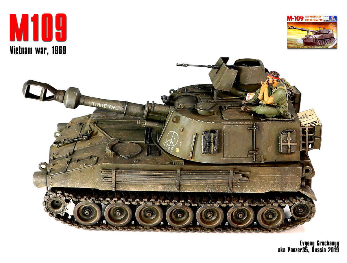 Доброе утро, Вьетнам: американская 155-мм САУ M109, 1969 г. (Italeri 246) |  Panzer35 | Дзен