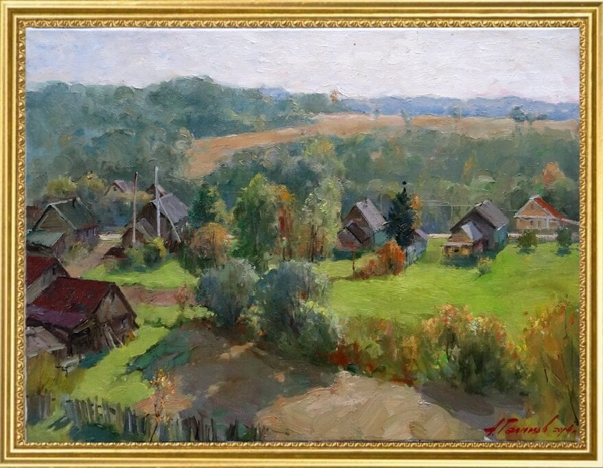 Галимов Азат Хаизович.«Валдай. Погожий день над Яжелбицами», 2014, 50 х 70 см