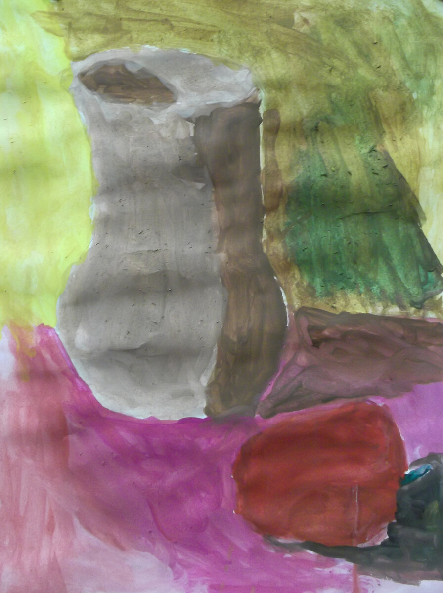 Затертая бумага, белый пигмент вместо прозрачности