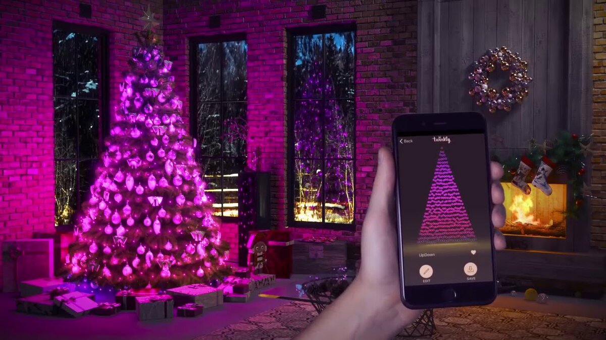 Гирлянда для рождественской елки RGB с Bluetooth