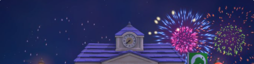 Скриншот Animal Crossing: New Horizons салюты