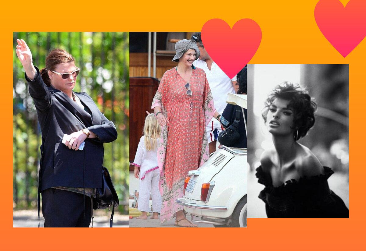 Линда  в 80-е и в 2021- фотоколлаж автора 