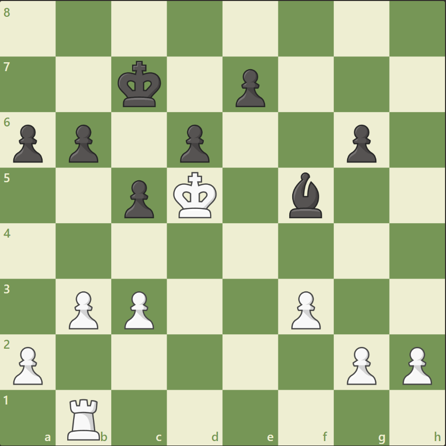 Начальная позиция, отметим все поля, которые находятся под боем черных фигур