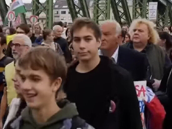     фото: митинг в будапеште 23 октября. кадр видео, источник: соцсети