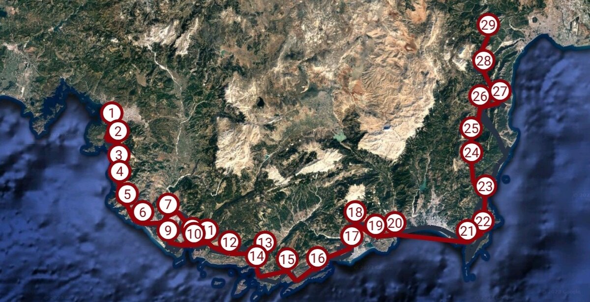 Карта моего маршрута. Старт на 27 этапе