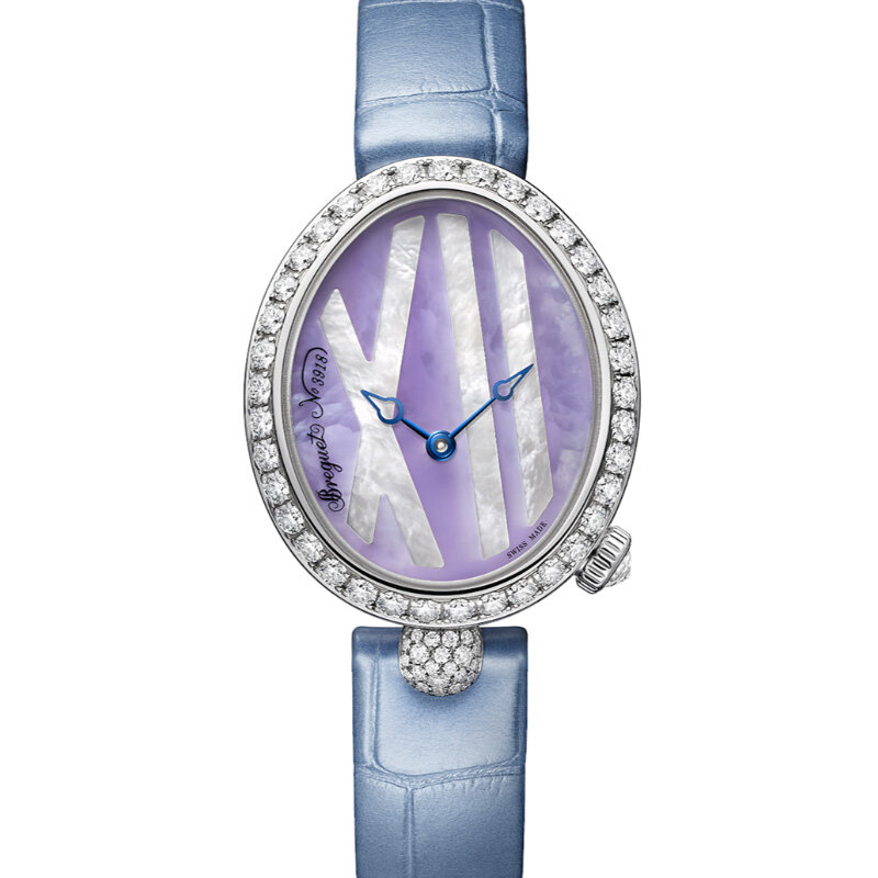 Часы Breguet Reine de Naples в 32,7x27,3 мм корпусе из белого золота с бриллиантами