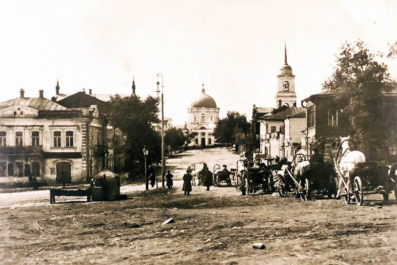 Архив города липецка. Липецк 19 век. Старый город Липецк. Христорождественский собор Липецк до революции. Старая Усманская улица Липецк.