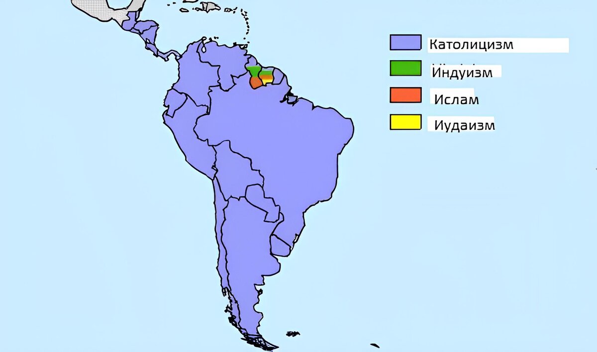 Состав народов южной америки. Религиозная карта Латинской Америки. Религиозный состав Латинской Америки карта. Карта религий Латинской Америки. Конфессиональная карта Латинской Америки.