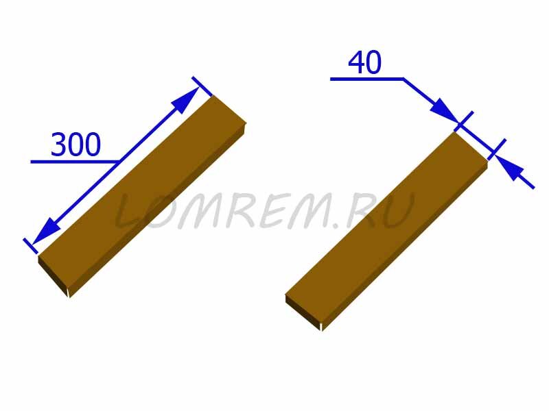 Малка деревянная 300 мм PINIE 40-3