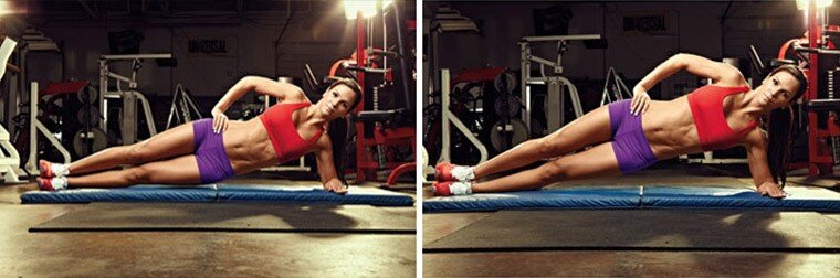 1. Боковая планка с движением бедер