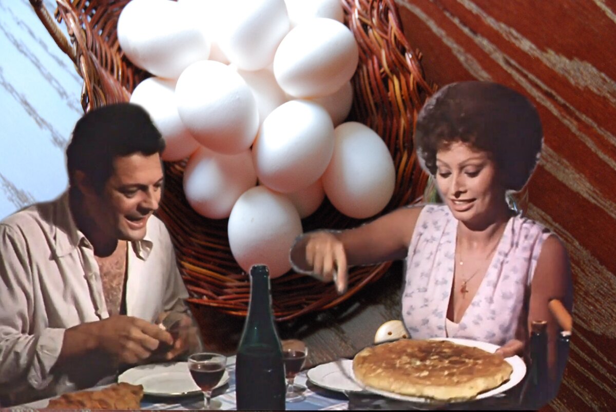 Омлет из 24 яиц из фильма «Подсолнухи»