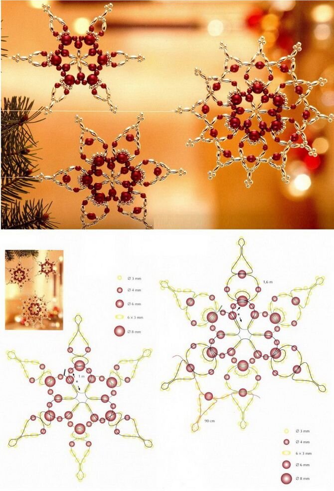 Снежинки из бисера. Схемы плетения | БЛОГ ДОМОХОЗЯЙКИ
