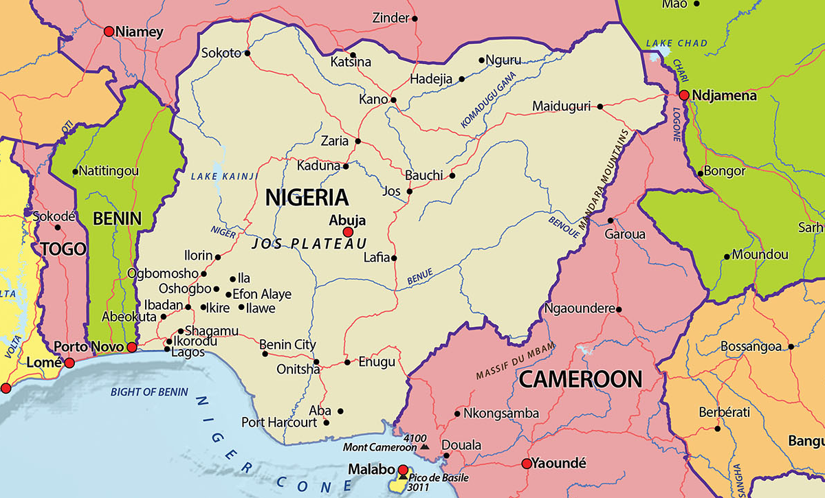 Карта Нигерии, взято с Яндекс.Картинки