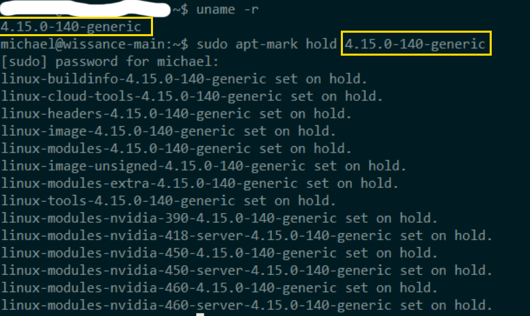 Фиксация версии ядра