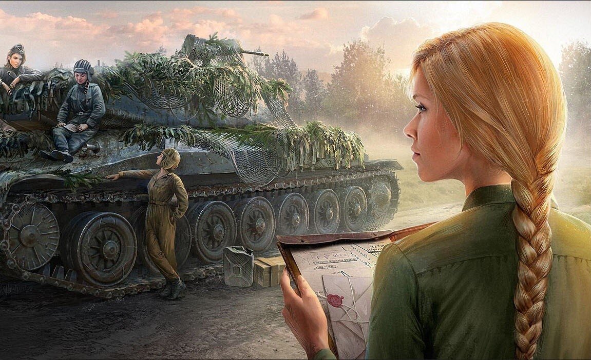 World of Tanks т34 девушка