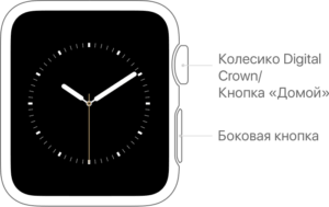 Обратите внимание на боковую панель часов. Там находится кнопка и колесо Digital Crown. Одновременное нажатие на эти кнопки приведёт к быстрой перезагрузке. Если часы находятся в режиме экономии энергии, то, возможно, они будут долго включаться. В подобном случае необходимо зайти в настройки прибора и отключить режим экономии энергии.