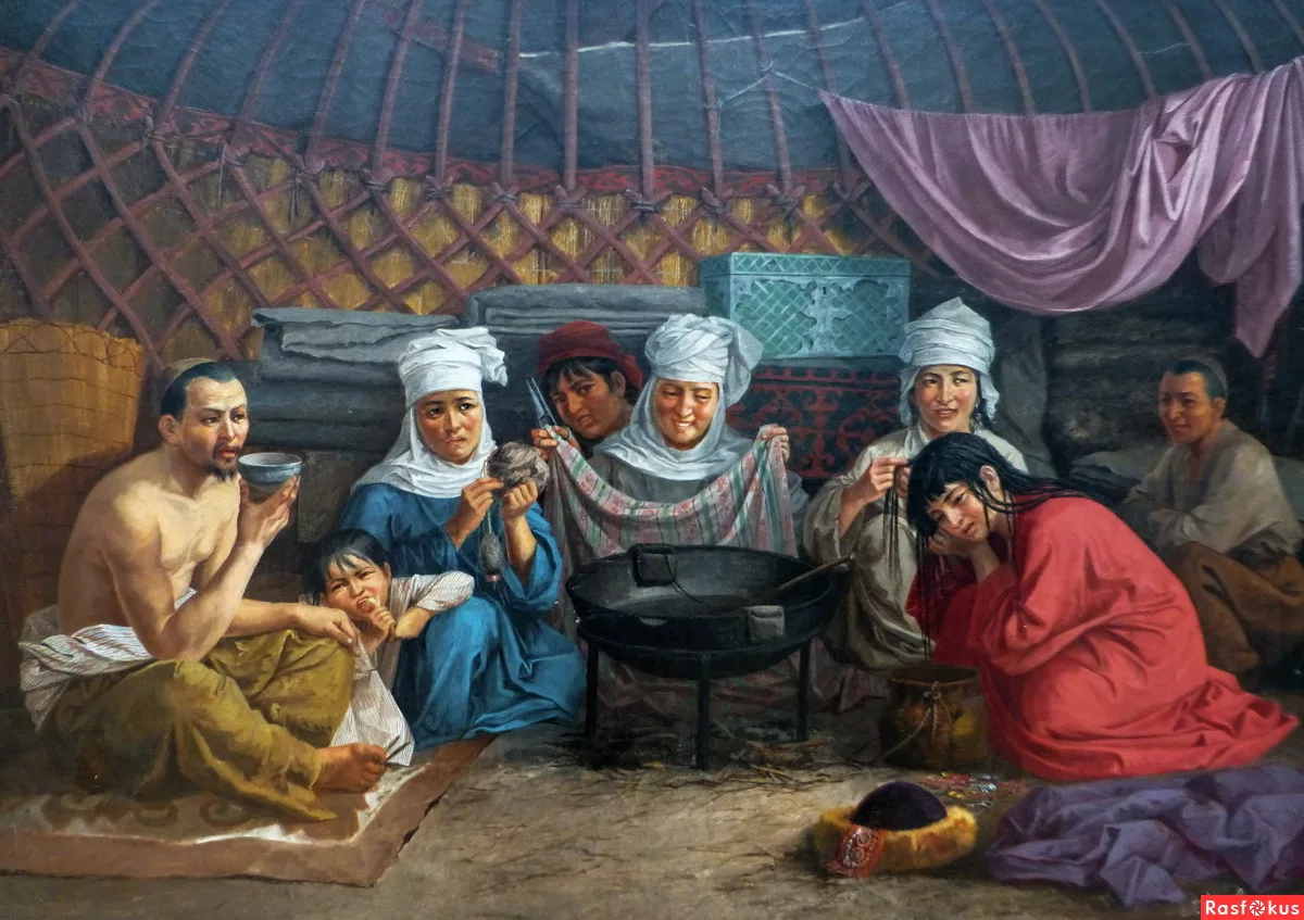 Казахская семья картина