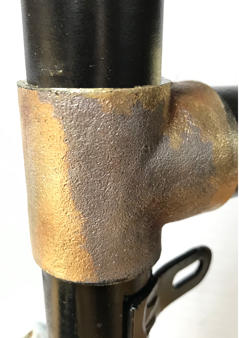 естественный цвет металла тройника-переходника