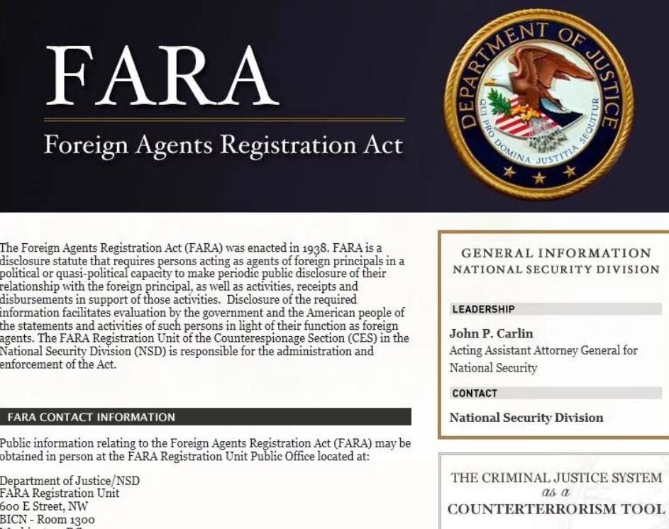 Агент текс. Закон о регистрации иностранных агентов США. Закон fara. Fara закон об иностранных агентах. Fara список иностранных агентов.