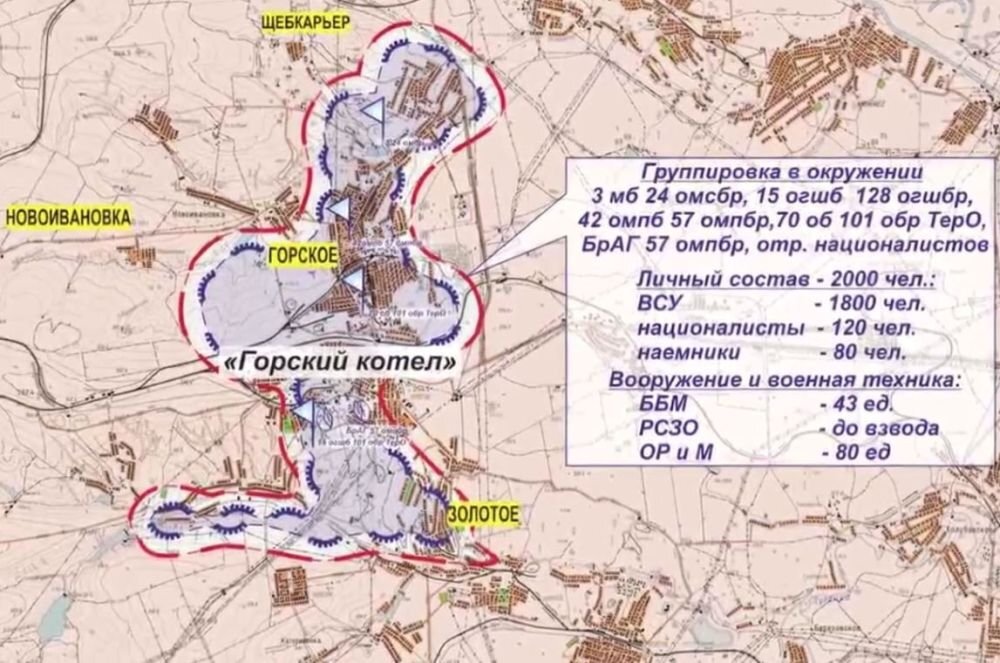 Формирование "котла" под Горским и Золотым. Источник: Минобороны РФ.