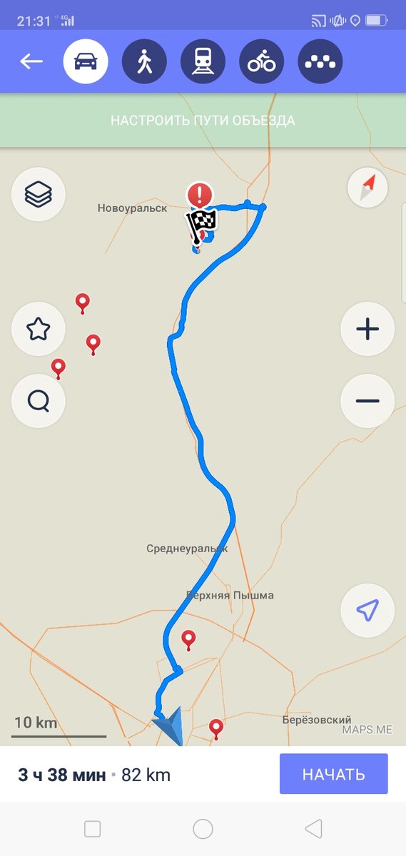 Путь через Maps.me