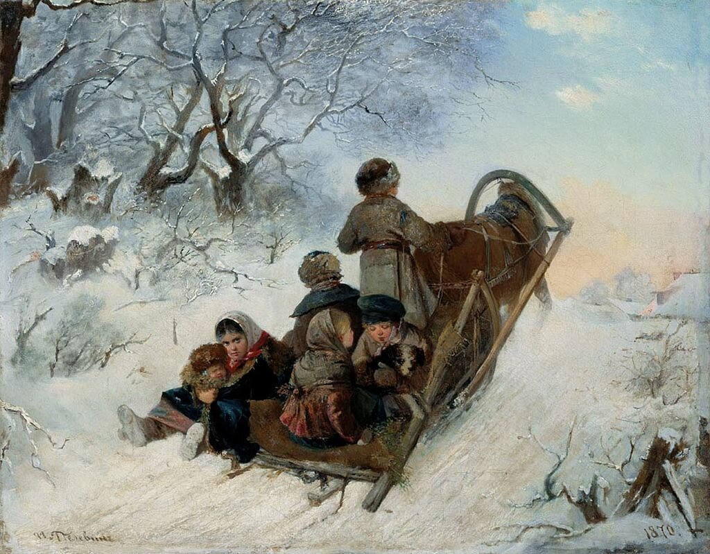 Иван Пелевин. Дети в санях. 1870