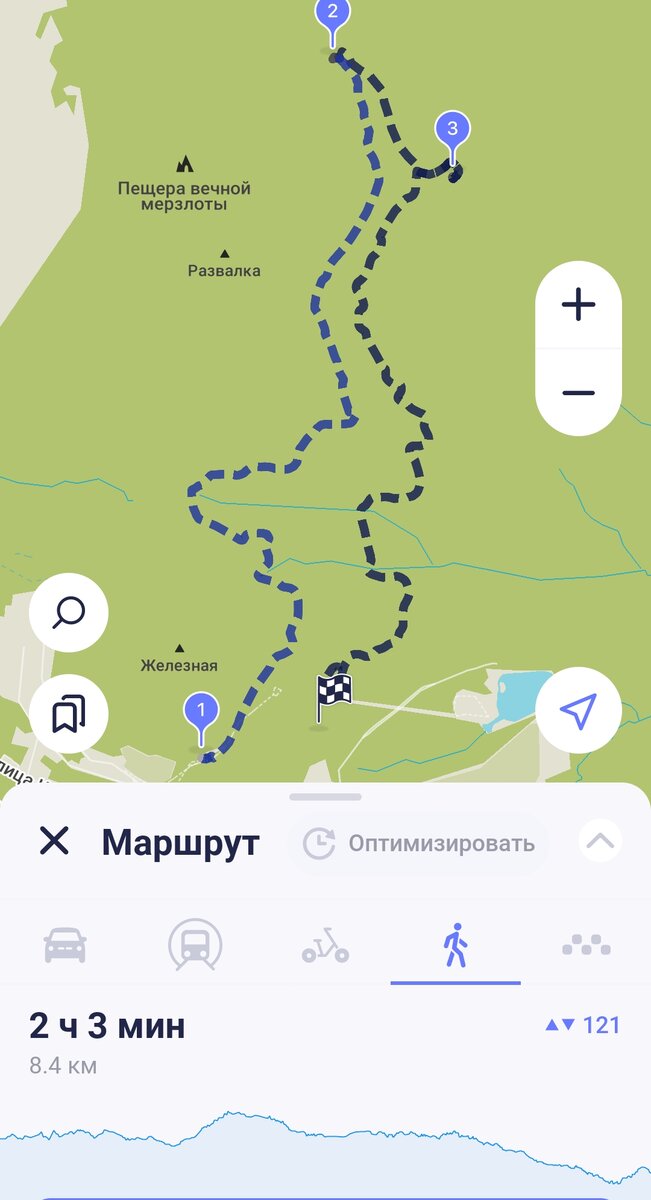 Маршрут к Селитряным скалам и обратно 