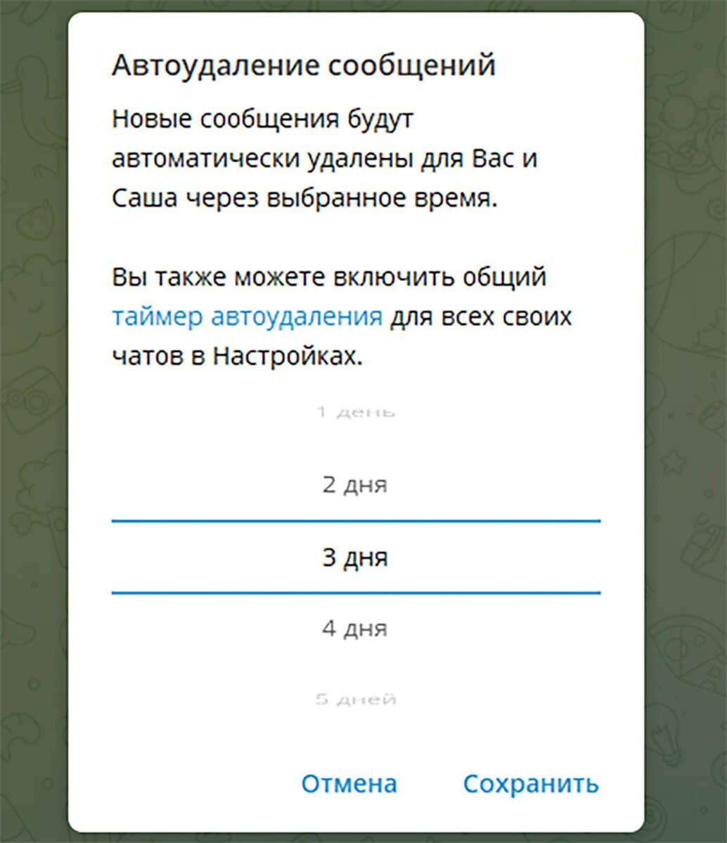Как сделать автоудаление сообщений в телеграмме фото 18