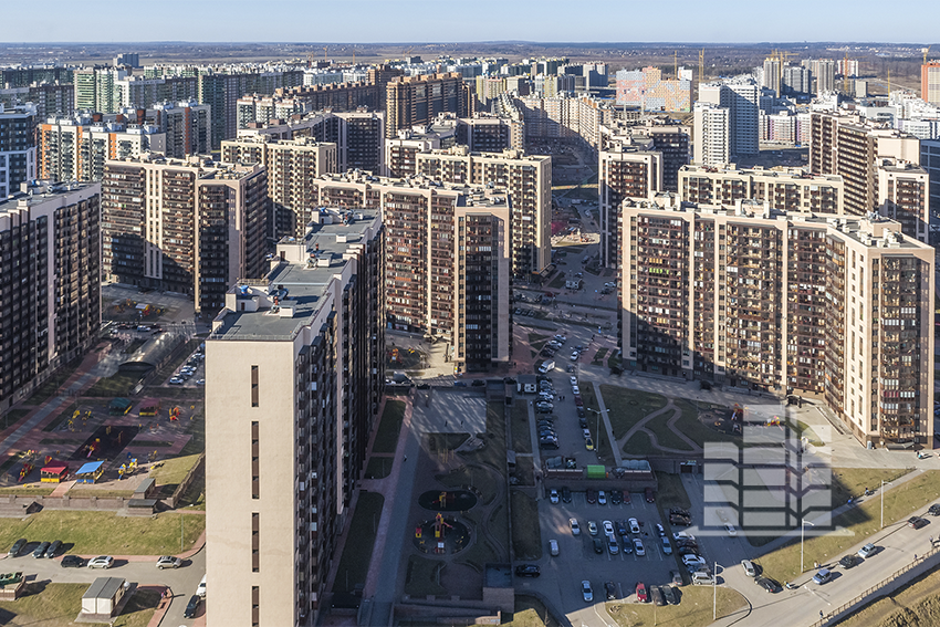 Мурино. Аэрофотосъемка Новострой-СПб, апрель 2019 г.