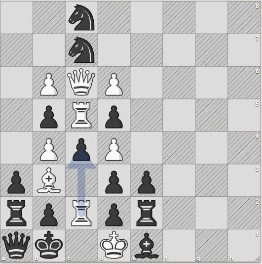 вариаций ответа у черных много, однако исход один: мат в 4 хода