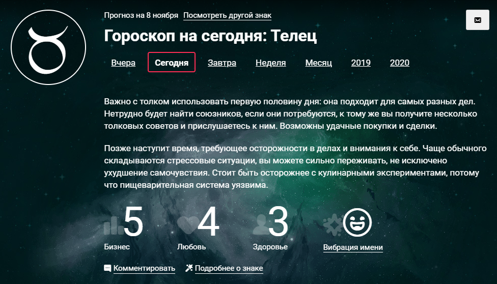 Телец с 8 по 14 апреля 2024