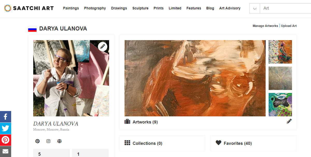 Профиль художника Darya 'Nisekta' Ulanova на Saatchi Art