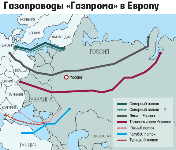 Карта трубопроводов газпрома