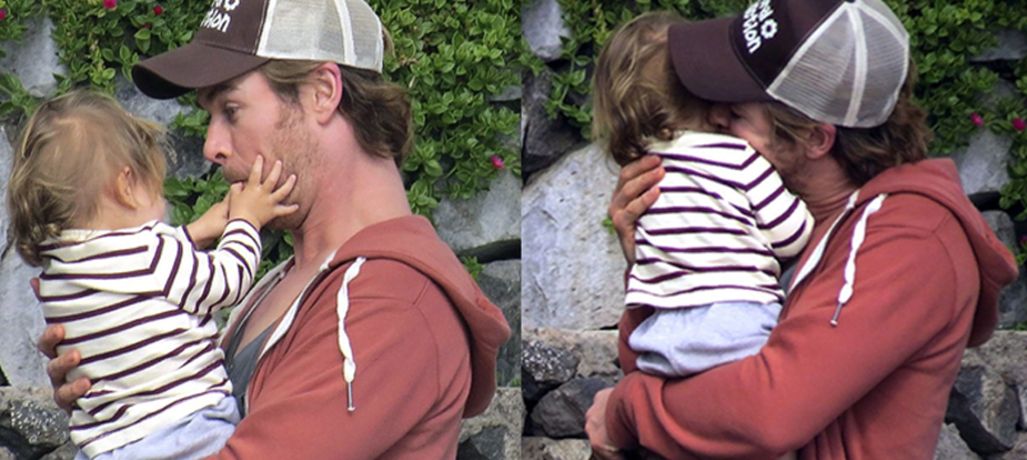 Крис Хемсворт со своей дочкой Индией Роуз Хемсворт. 