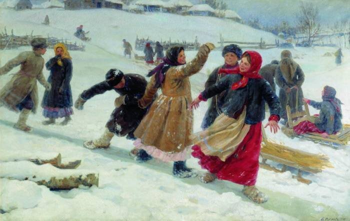 
Художник Ф.Сычков. Катание с гор./Фото: art-catalog.ru
