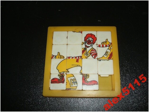 Игра пятнашки МакДоналдс 1985 Германия. Фото: auction.ru, продавец: alex5115