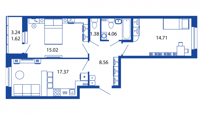 3-евро в ЖК «Полис на Московской»