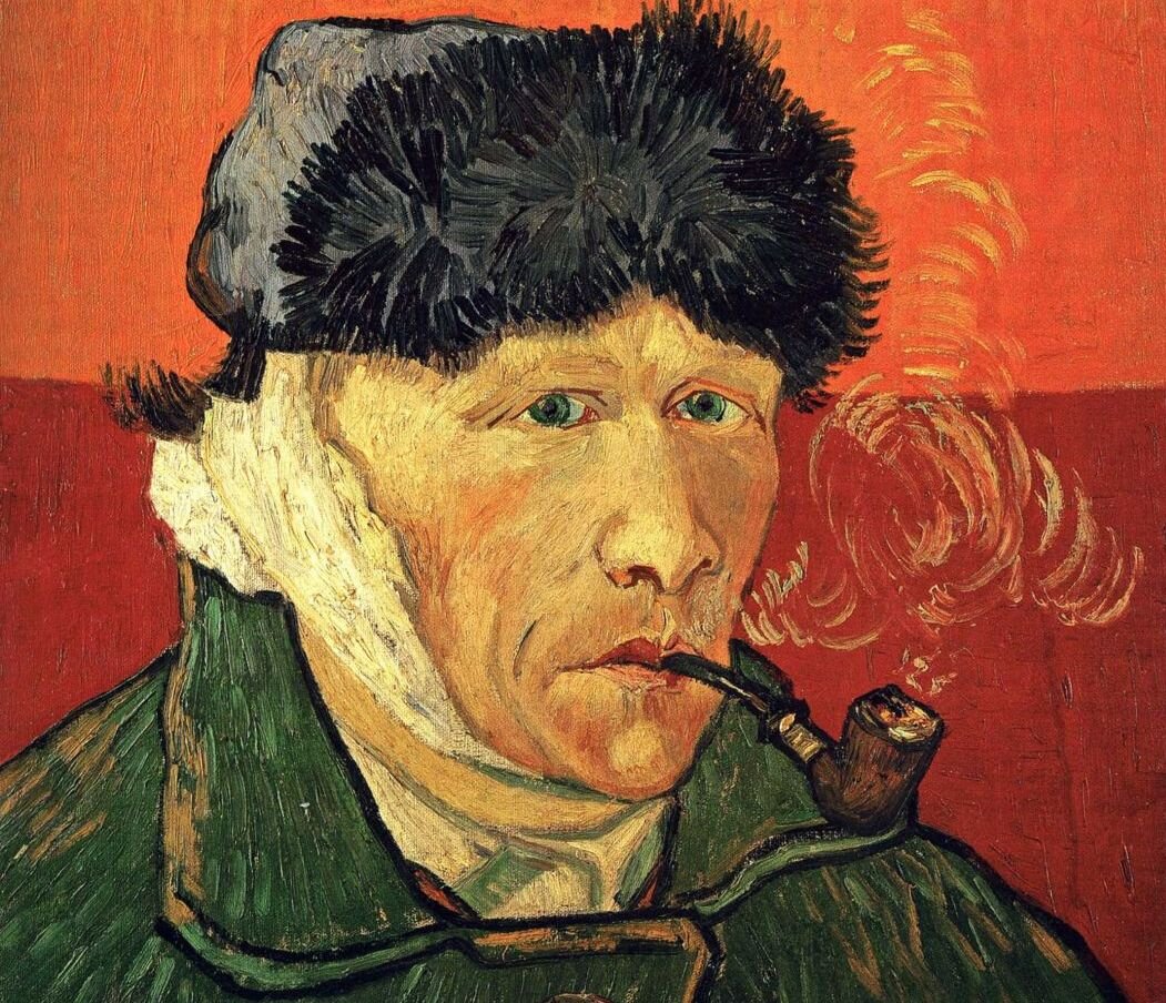 Винсент Ван Гог. Автопортрет с перевязанным ухом и трубкой (1889). Фрагмент
