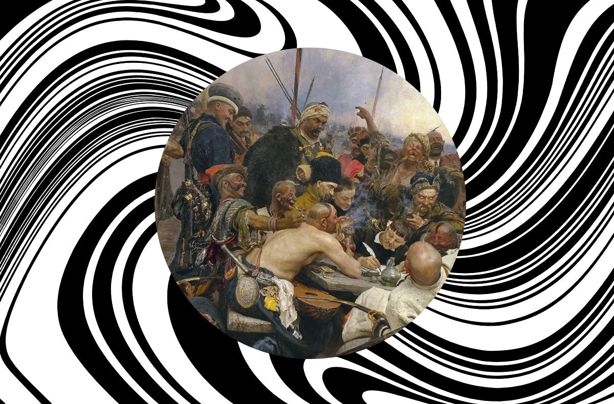 Фрагмент картины «Запорожцы» И. Репина