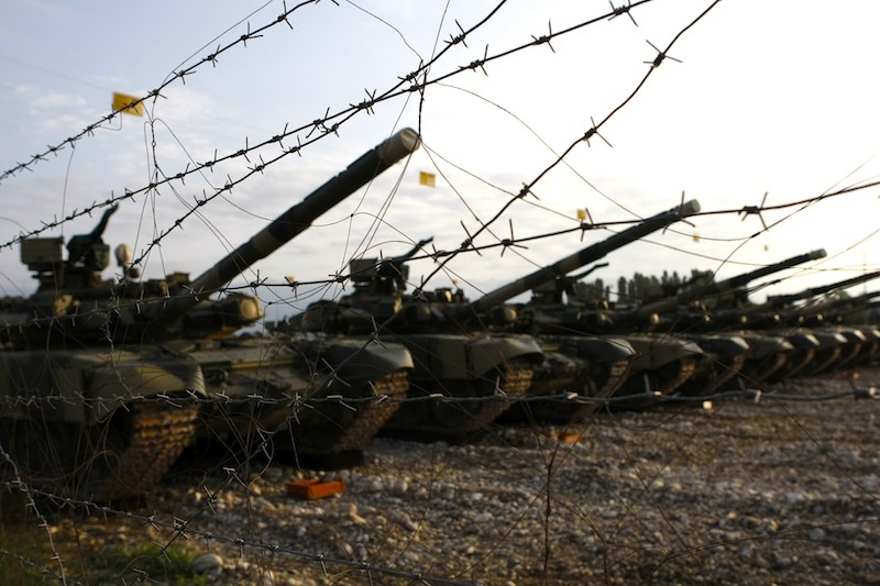 Т-90А в Абхазии на российской военной базе в Гудауте.