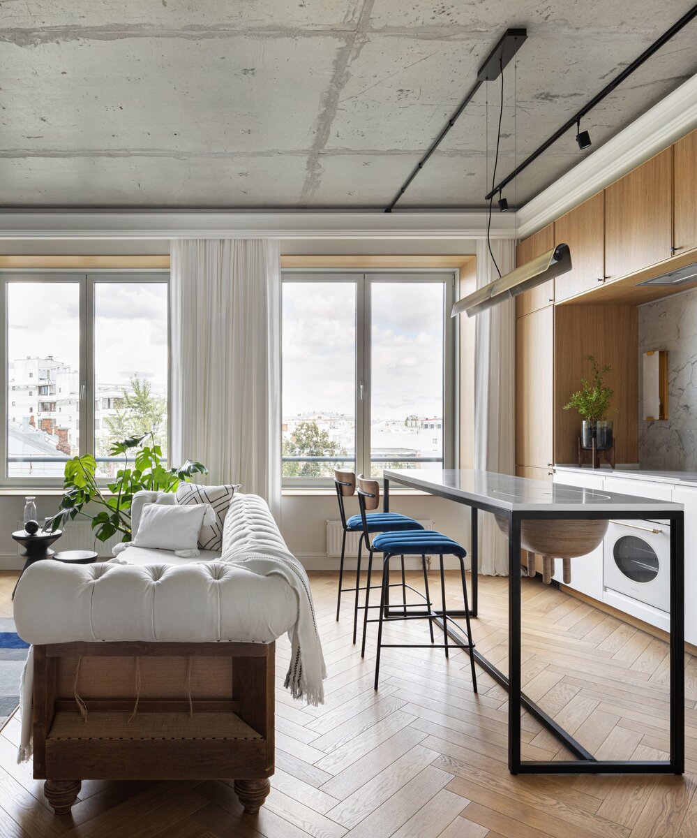 Как выглядит гениальный дизайнерский ремонт однушки 44 м² с атмосферой ...