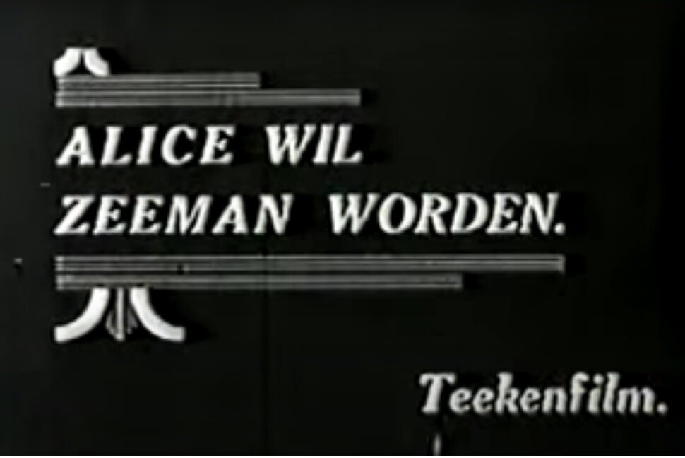 Кадр из мультфильма "Алиса на море", студия Уолта Диснея, 1924 г.