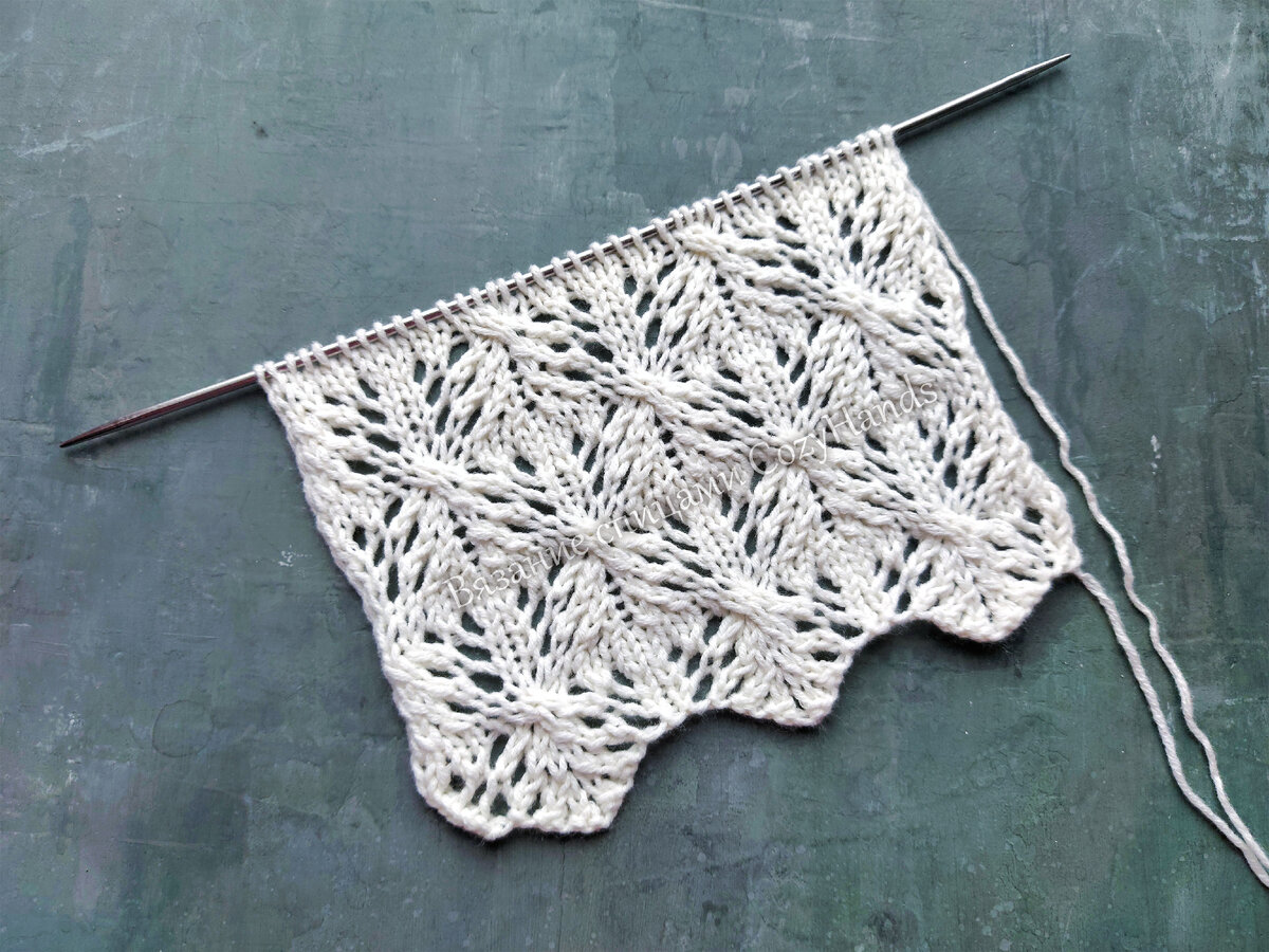 Узор для вязания ажурных джемперов, кофточек, пледов, носков