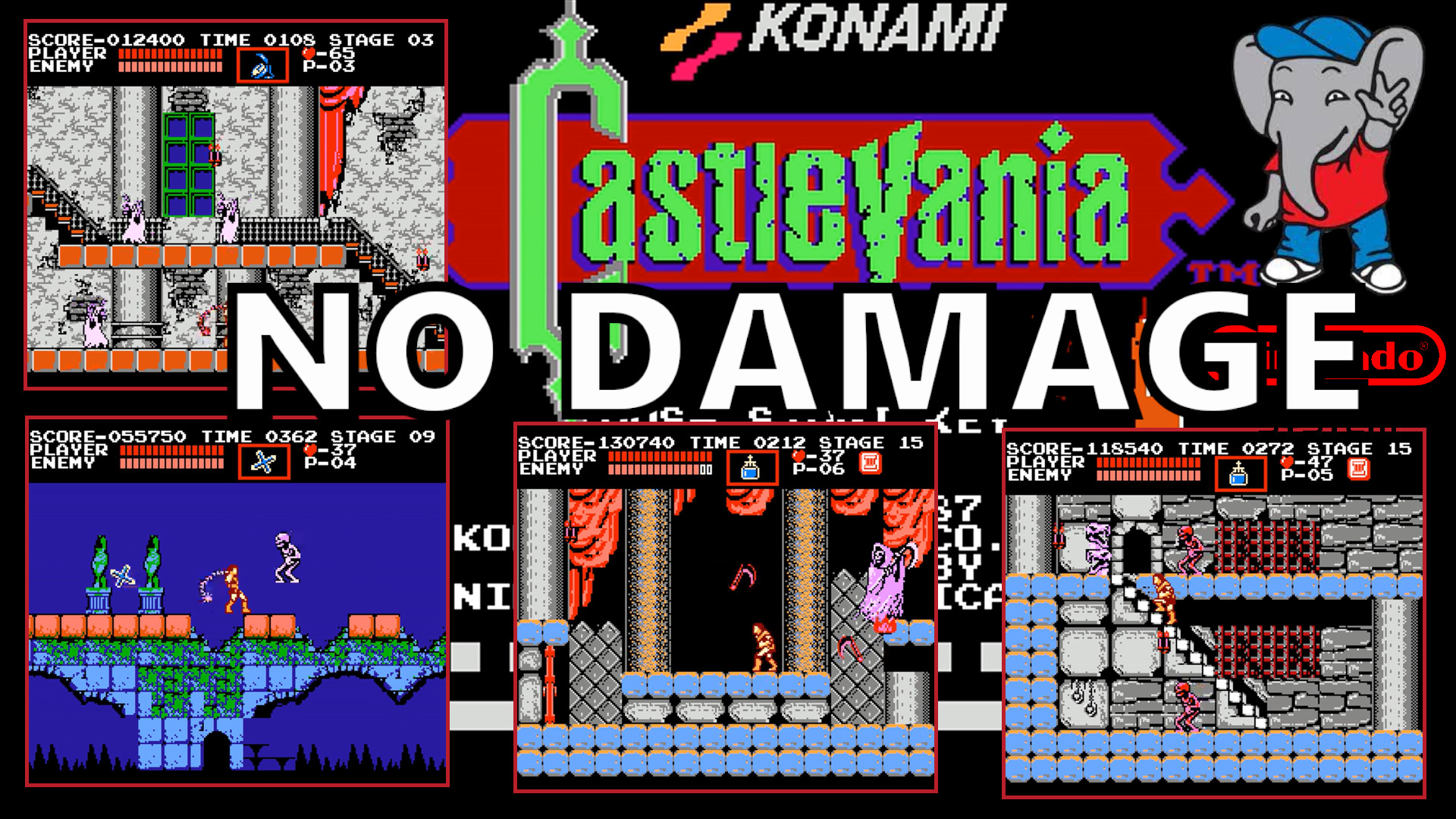 Castlevania (NES / Денди) - Прохождение (NO DAMAGE). БЕЗ КОММЕНТАРИЕВ. НЕ  СПЛЮЩЕННАЯ картинка, БЕЗ фильтров. Оригинал.кадр 1080p60 HD