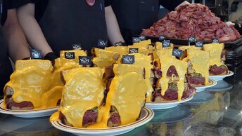 Сырная бомба! Американский стиль сэндвича с сыром - Корейская уличная еда